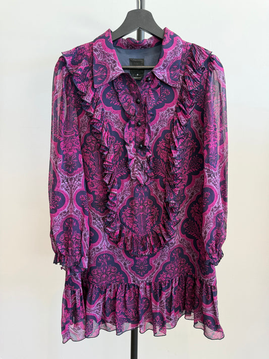 Anna Sui Maroon Paisley Dress