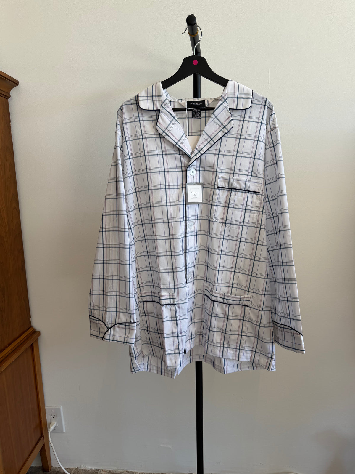Dior White Plaid Pajama set