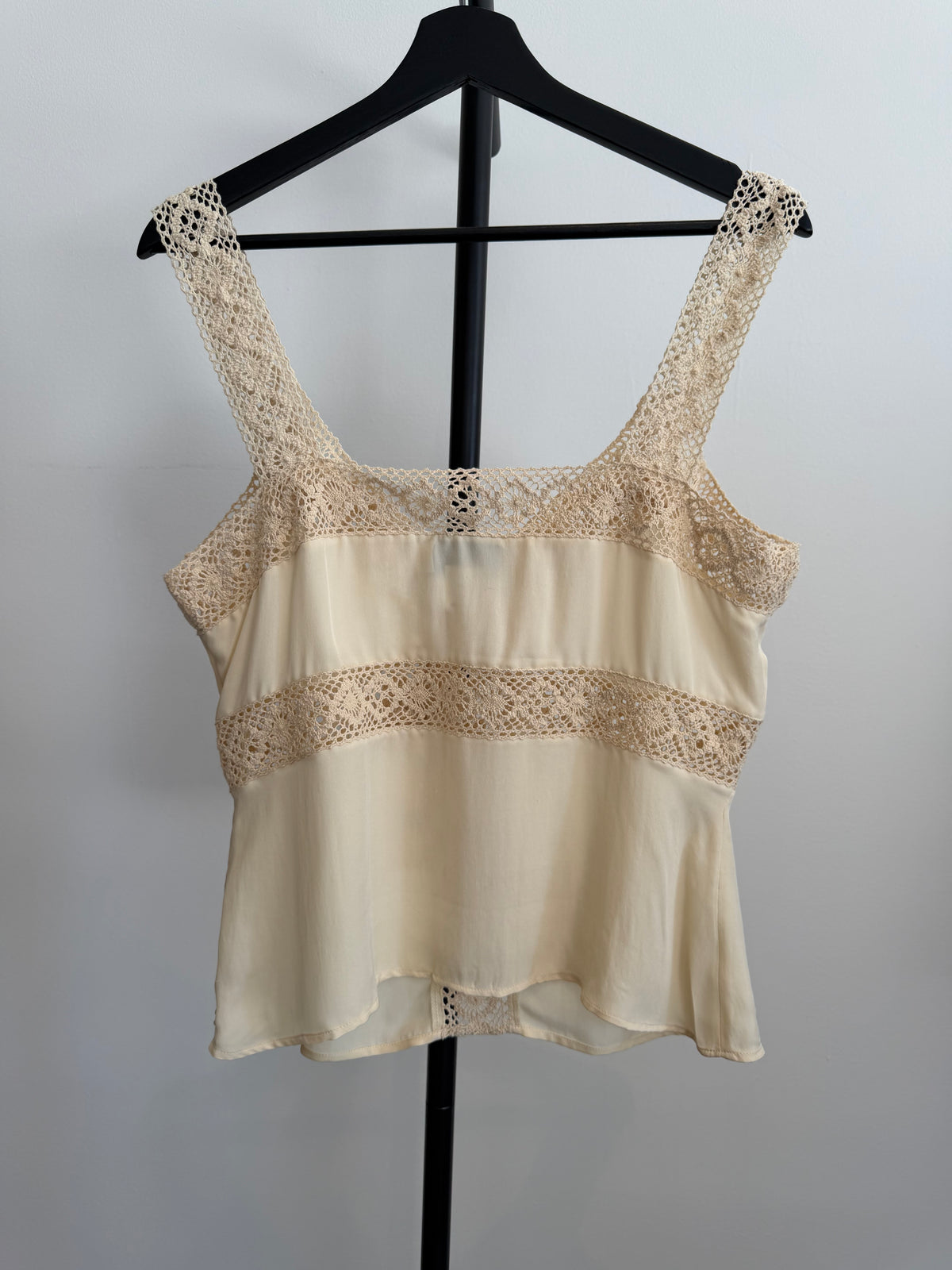 Oscar De La Renta Cream Silk Top