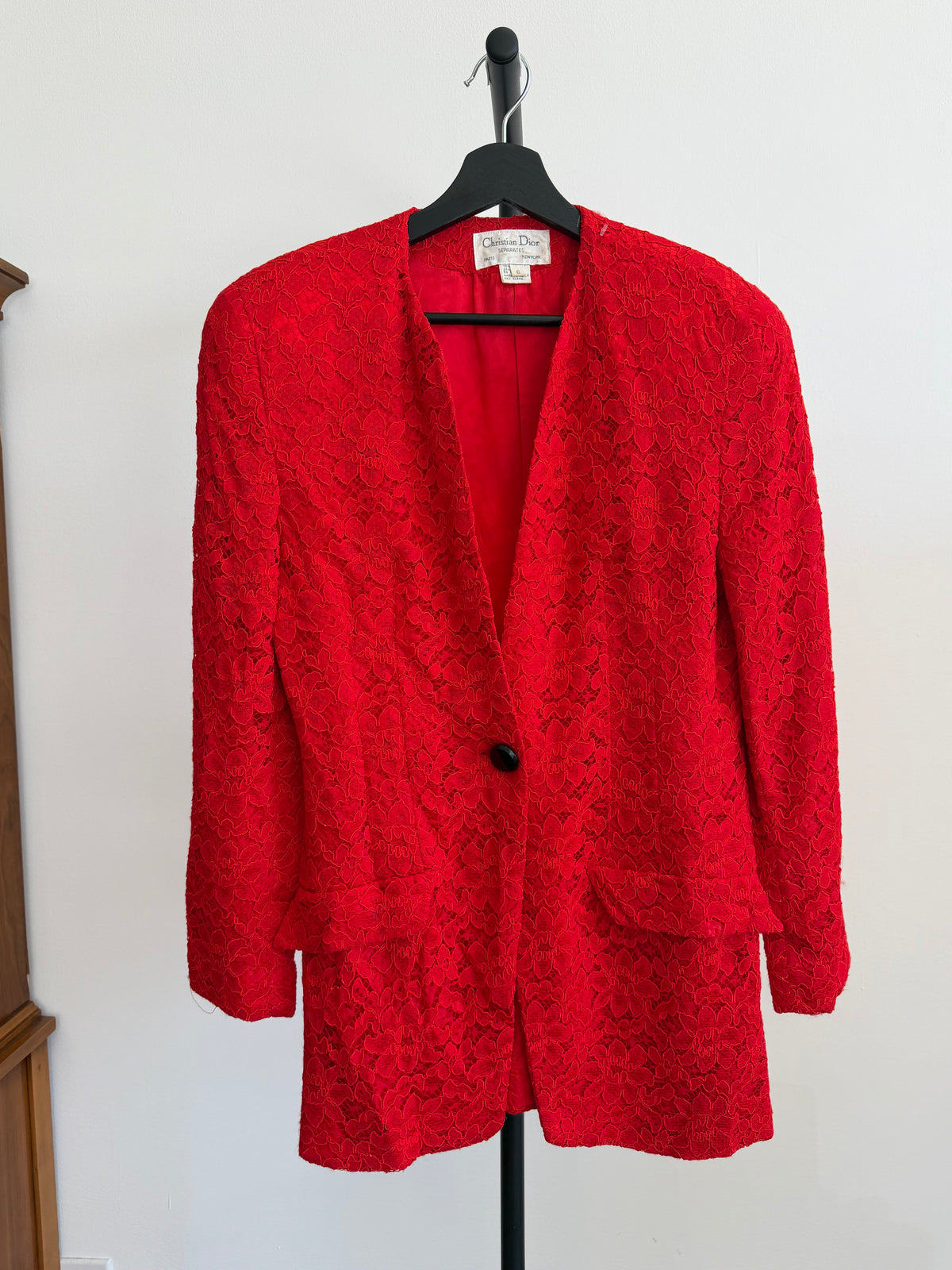 Christian Dior Red Lace Blazer