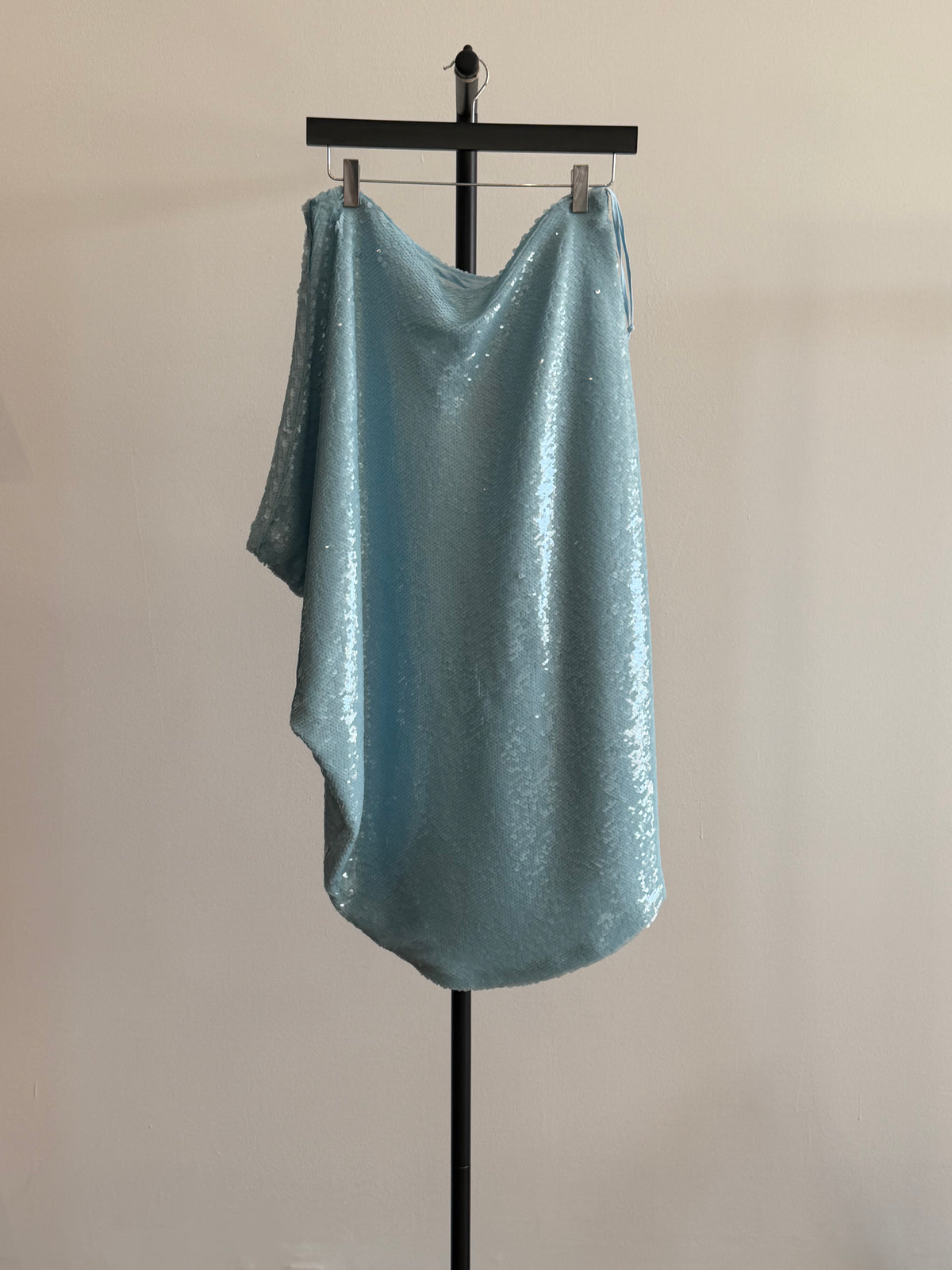The Frankie Shop Light Blue Sequin One Shoulder Dress