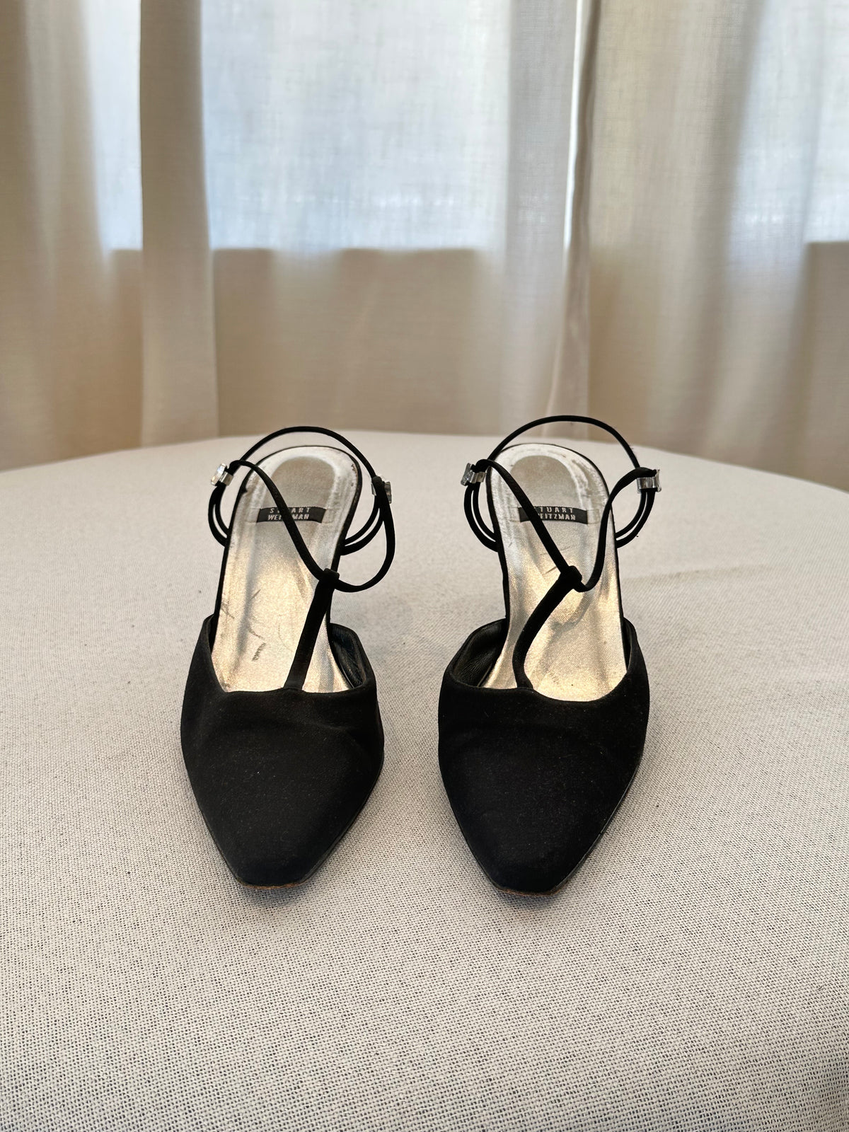 Stuart Weitzman Kitten Pointed Black Heel