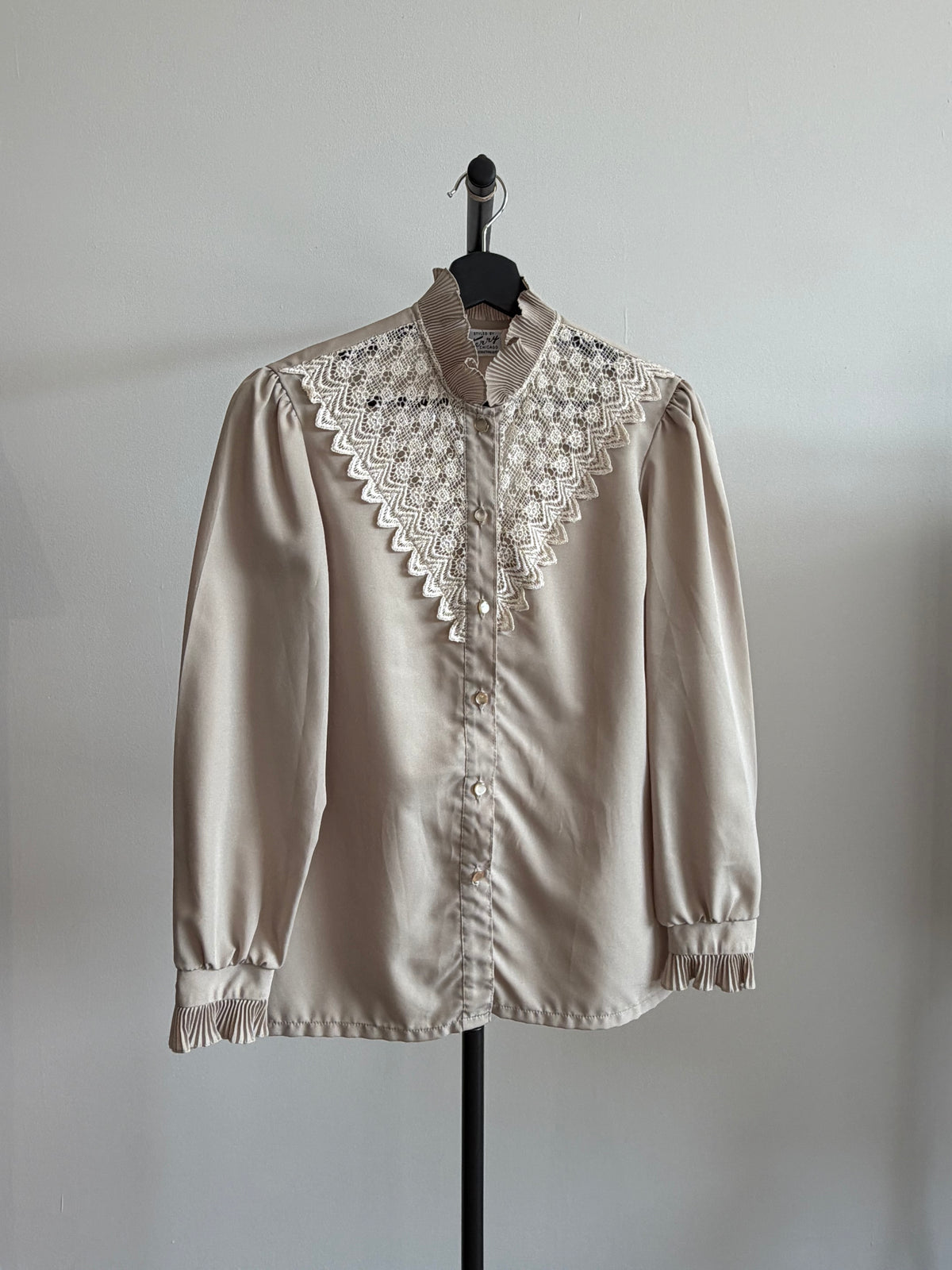Terry Vintage Beige Lace Blouse