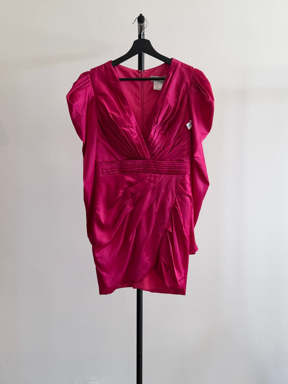 Mac Duggal Fuchsia Satin Mini Dress