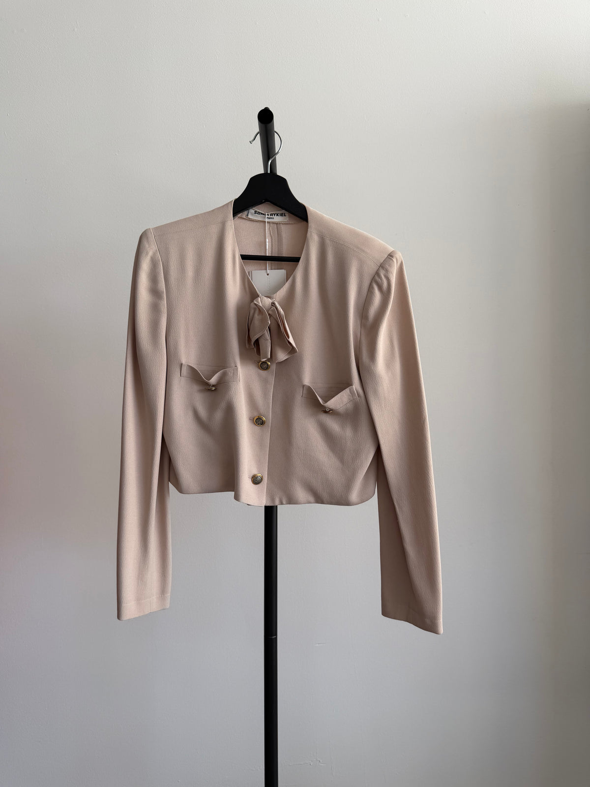 Sonia Rykiel Tan Long Sleeve Cropped Blouse